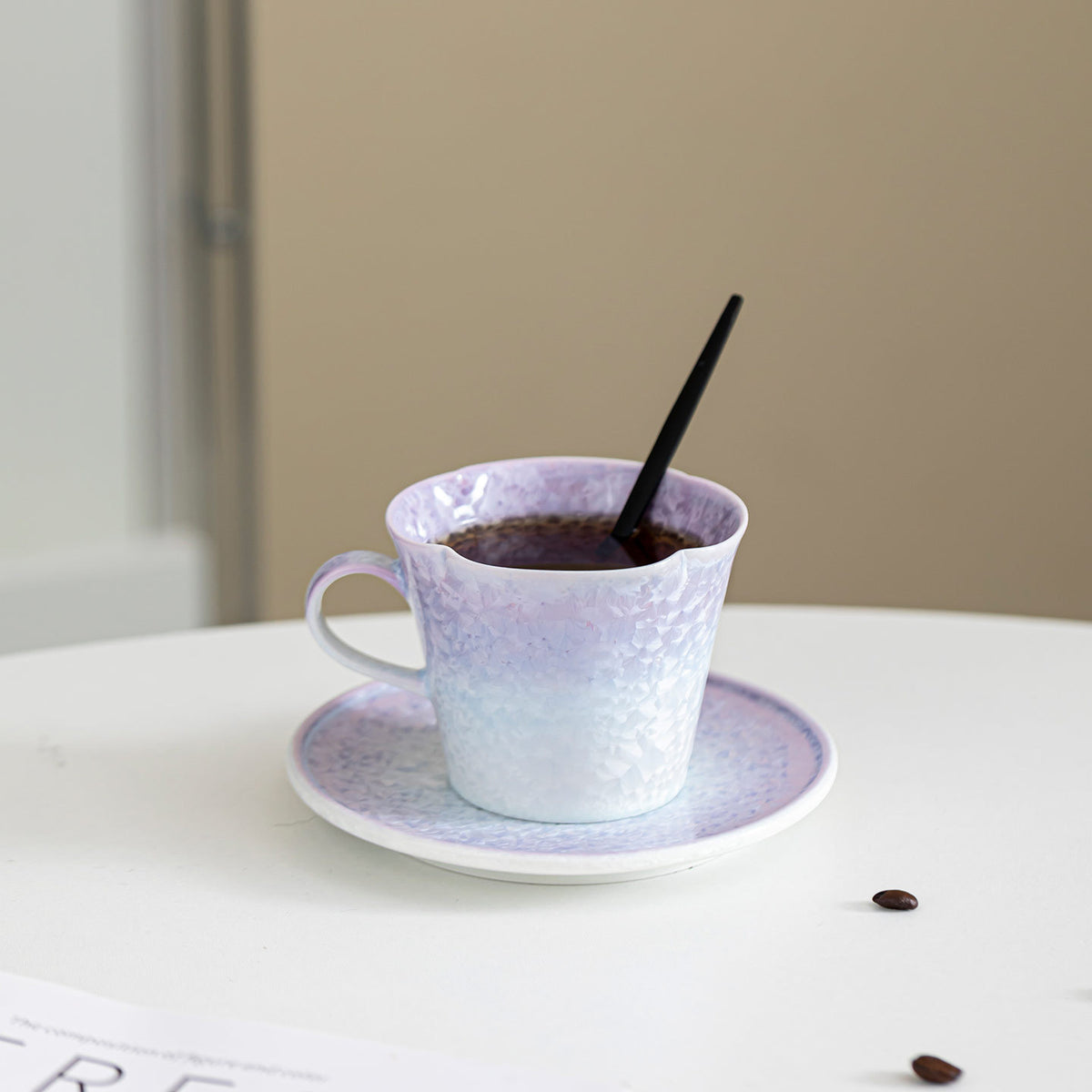 Lavender Mist – Ceramic Coffee Cup & Saucer Set