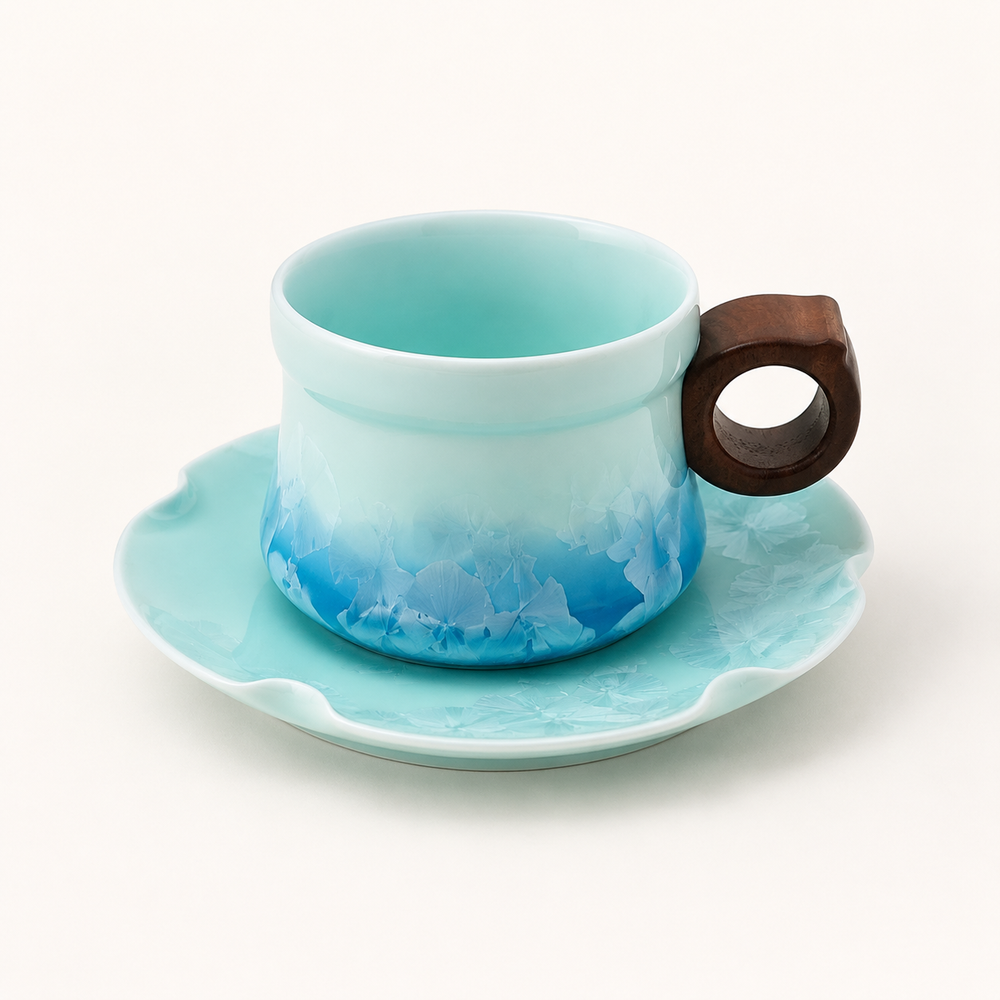 Blue Lagoon – Ceramic Coffee Cup & Saucer Set