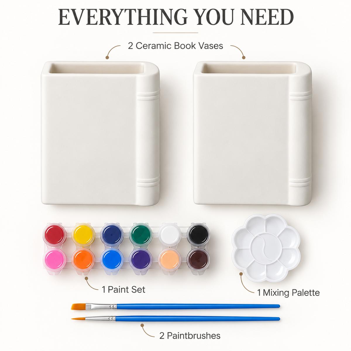 Blank Chapter — Paint-Your-Own Ceramic Book Vase Set