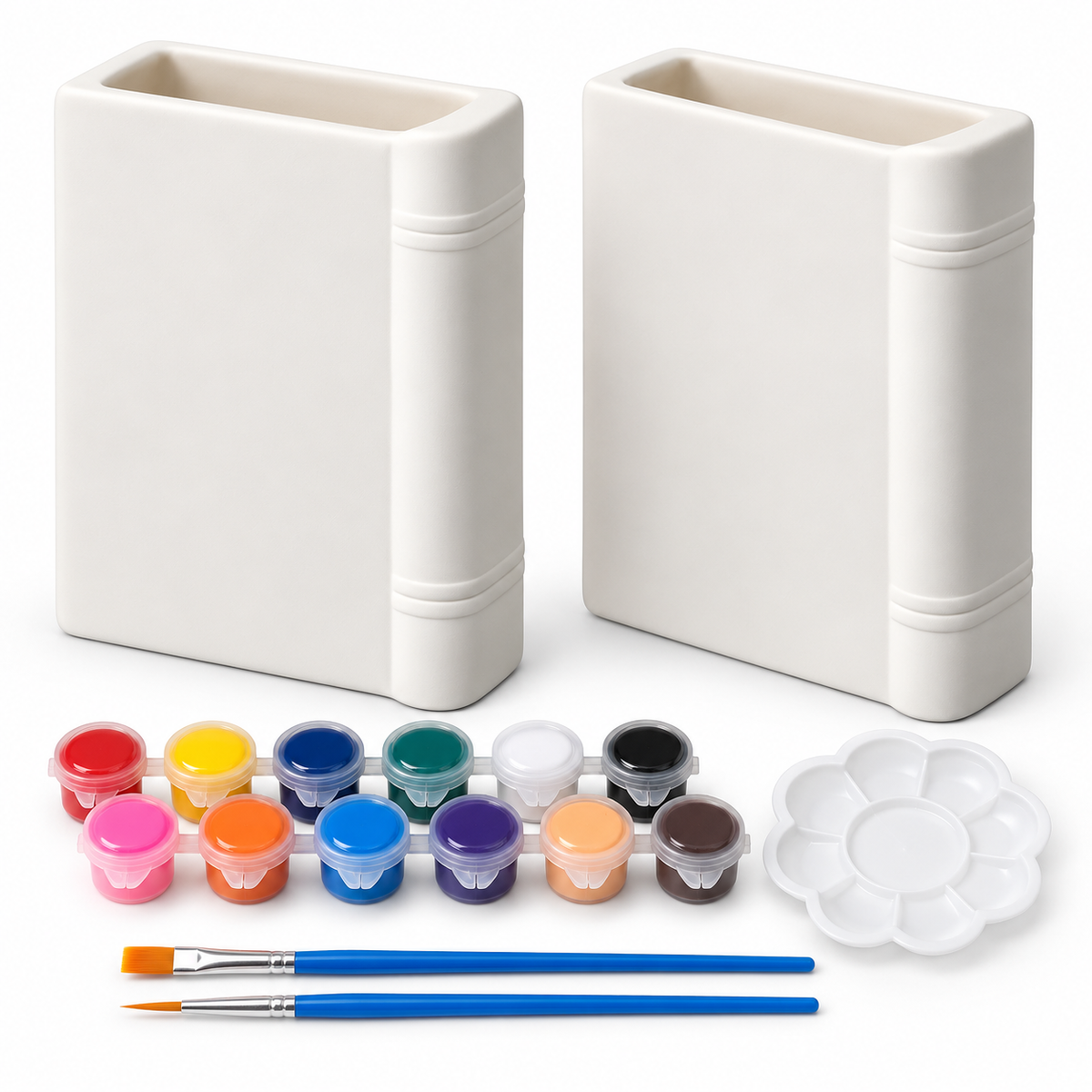 Blank Chapter — Paint-Your-Own Ceramic Book Vase Set
