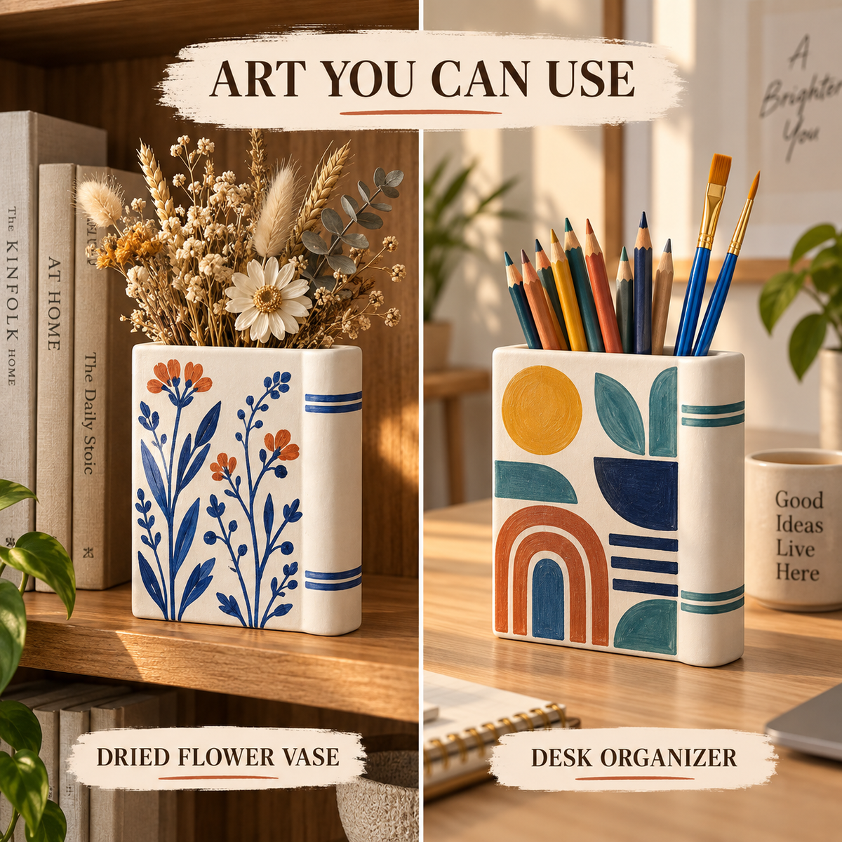 Blank Chapter — Paint-Your-Own Ceramic Book Vase Set