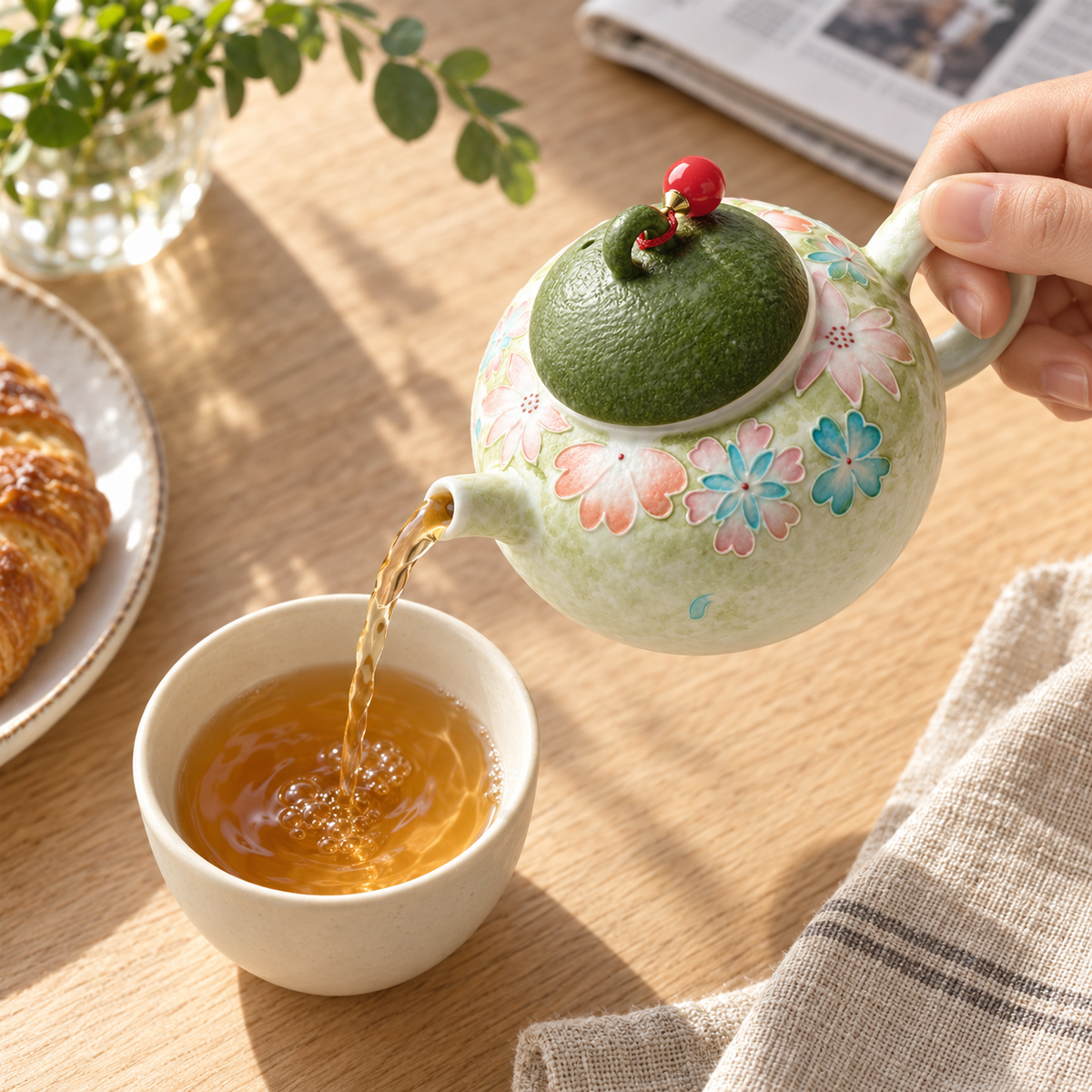 Blossom Grove Ceramic Teapot
