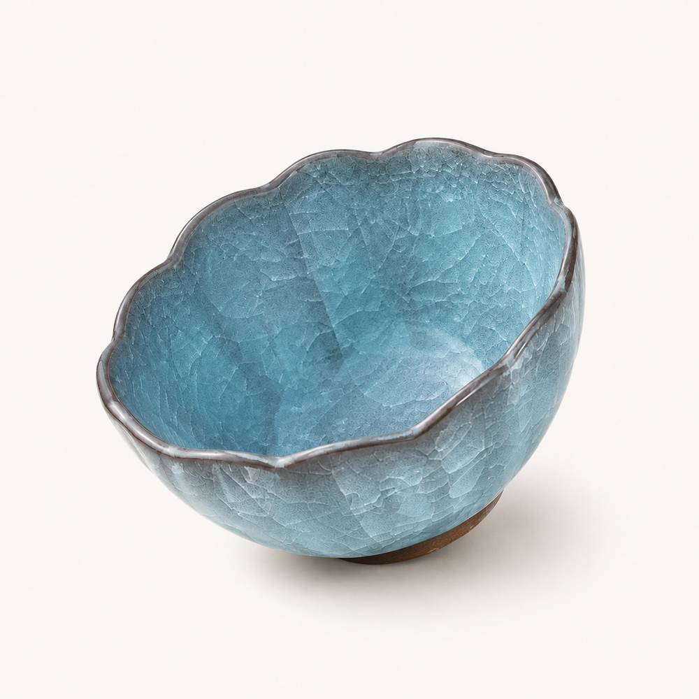 Winter Sky – Crackle Glaze Tea Cup