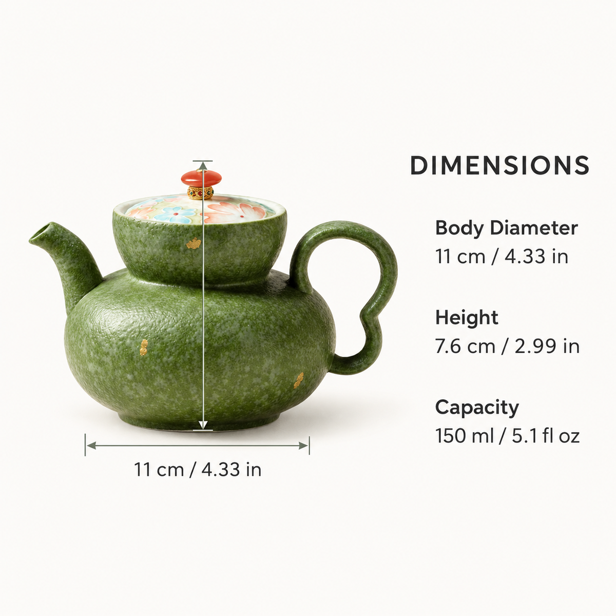 Moss & Blossom Ceramic Teapot