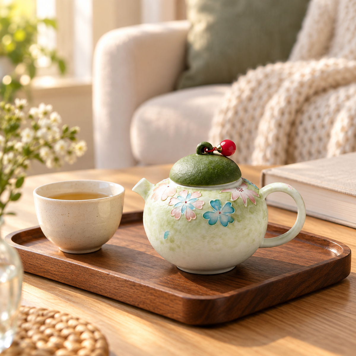 Blossom Grove Ceramic Teapot
