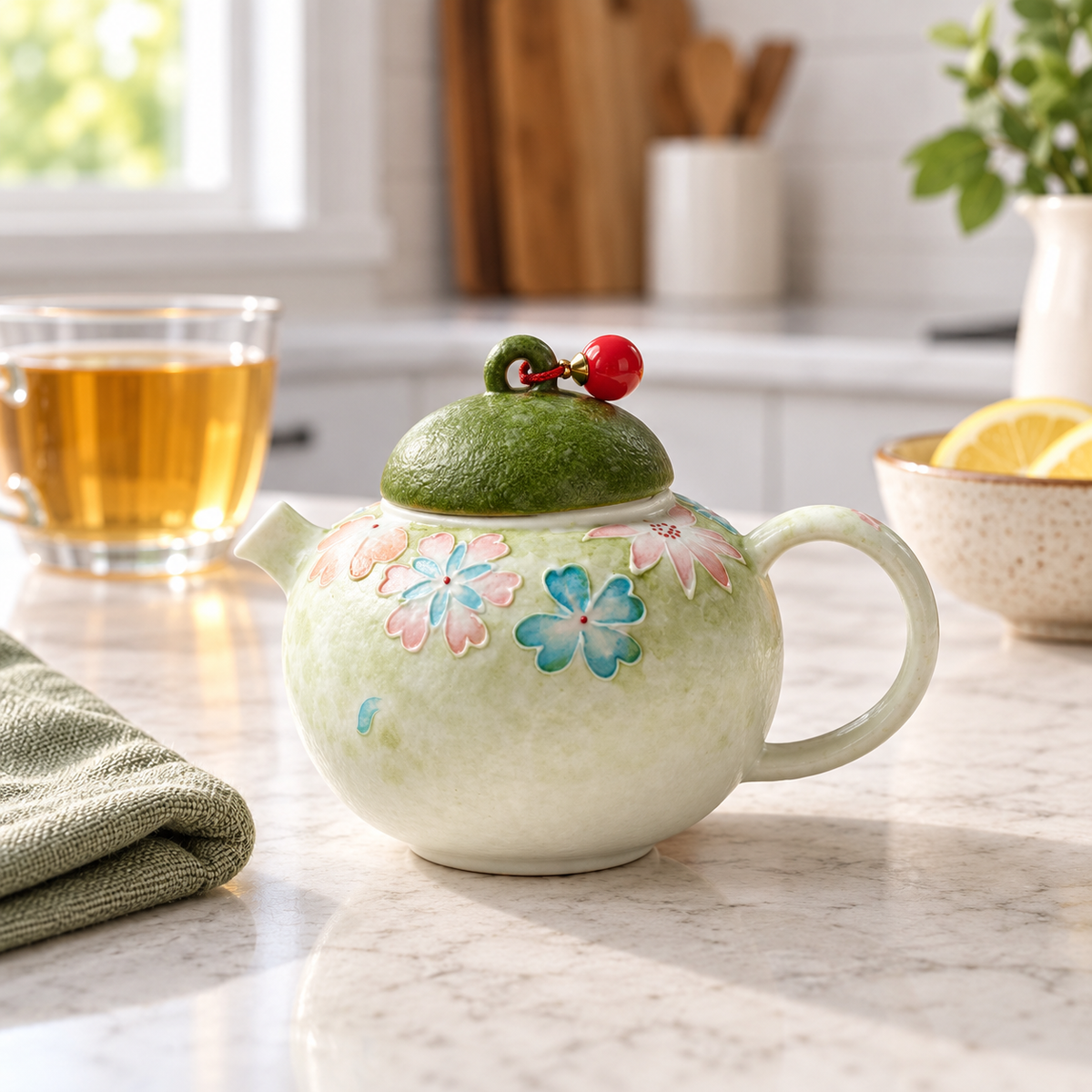 Blossom Grove Ceramic Teapot