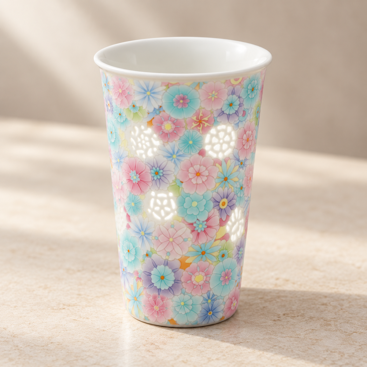 Garden Mosaic – Translucent Porcelain Tumbler