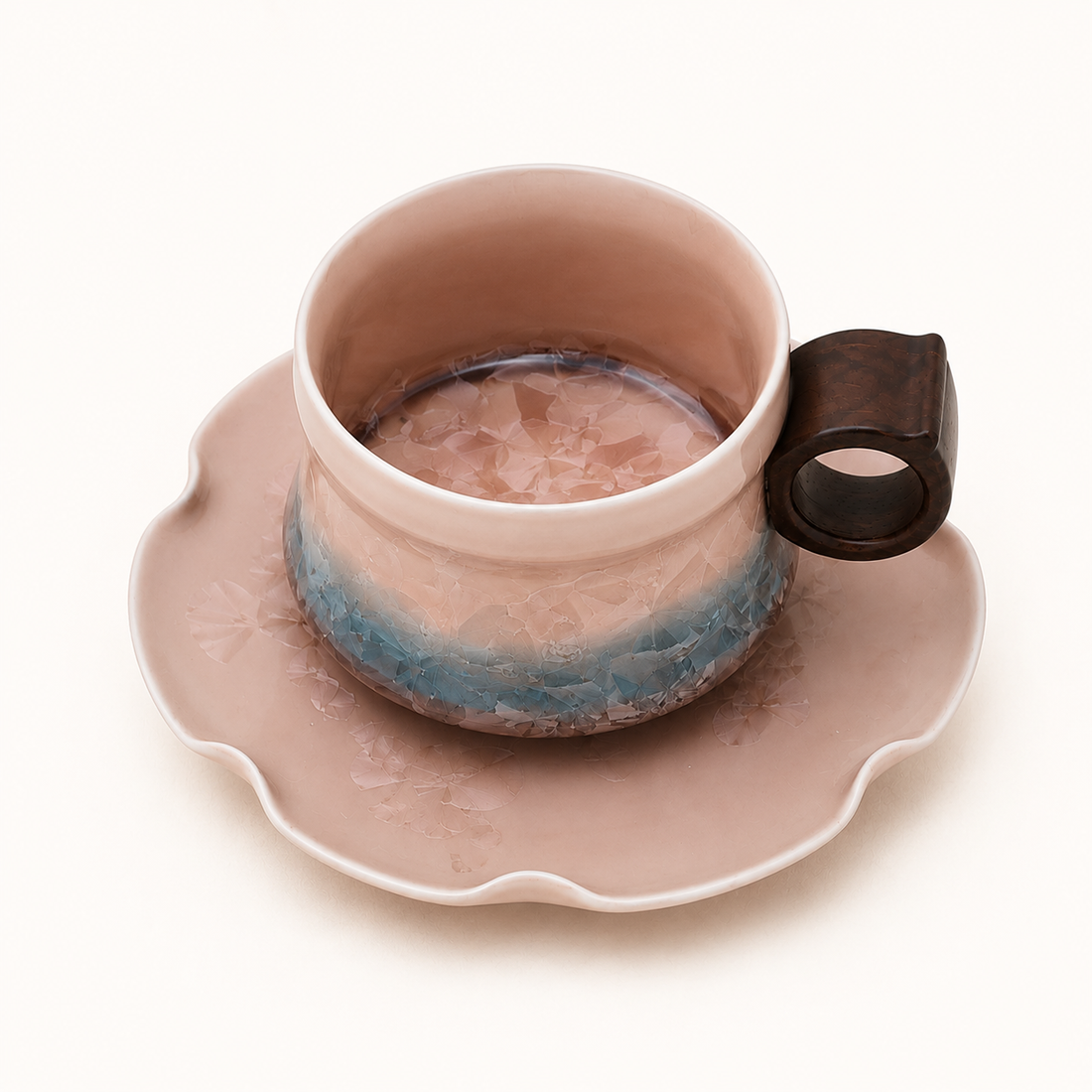 Opal Dawn ceramic coffee cup and saucer