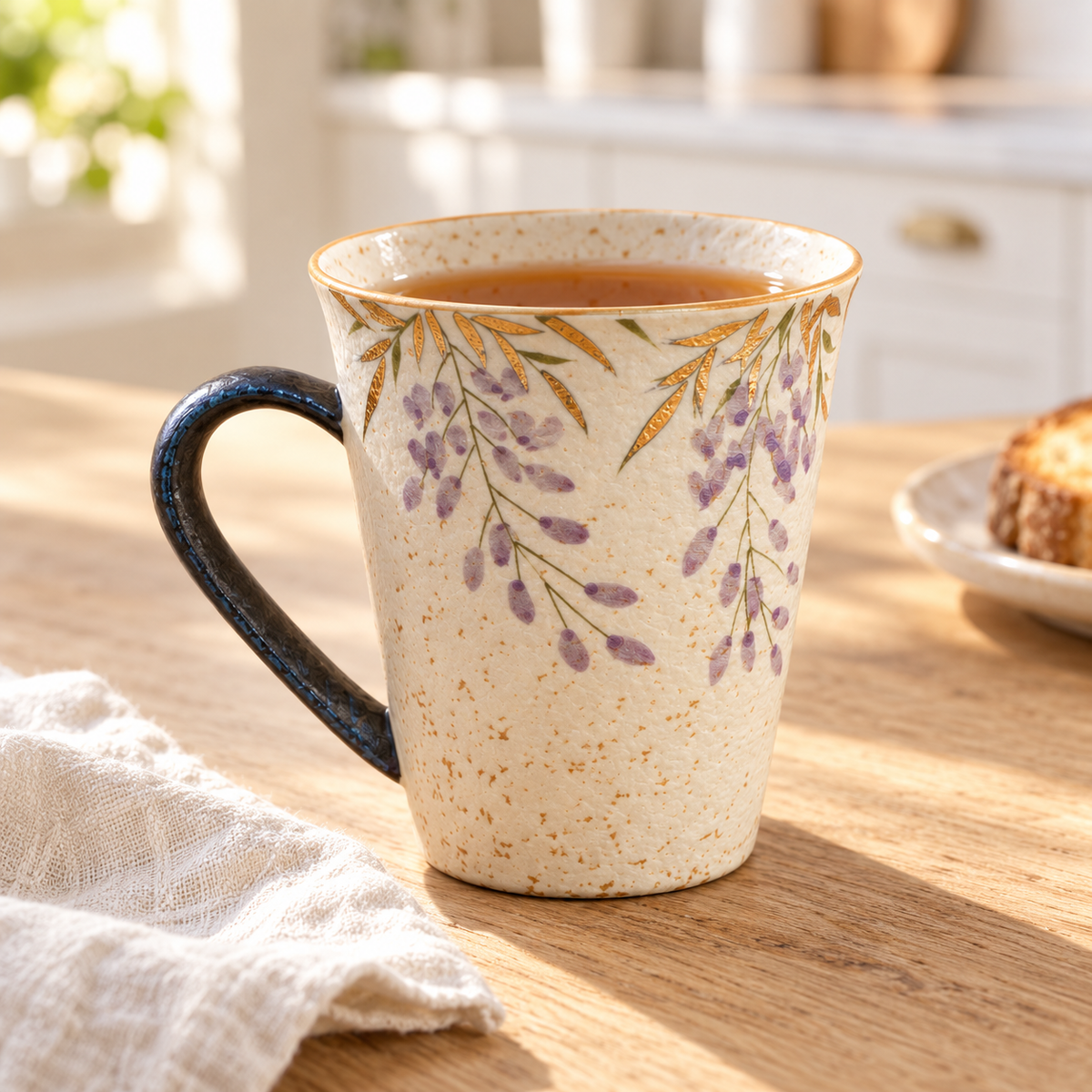 Wisteria Bloom – Hand-Painted Ceramic Tea Cup