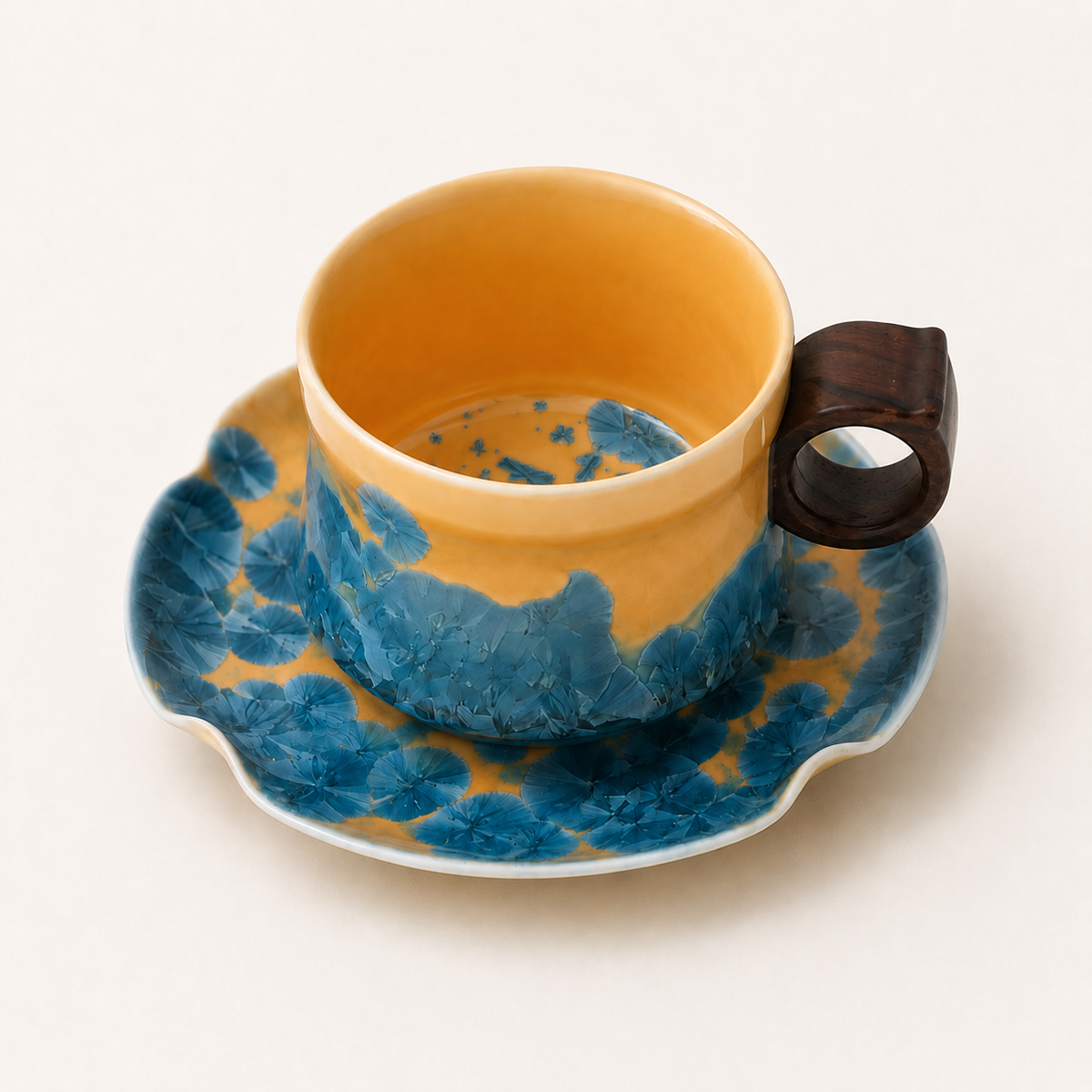Amber Reef – Ceramic Coffee Cup & Saucer Set