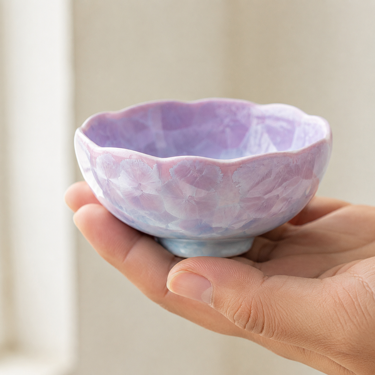 Lavender Frost – Crystalline Glaze Tea Cup