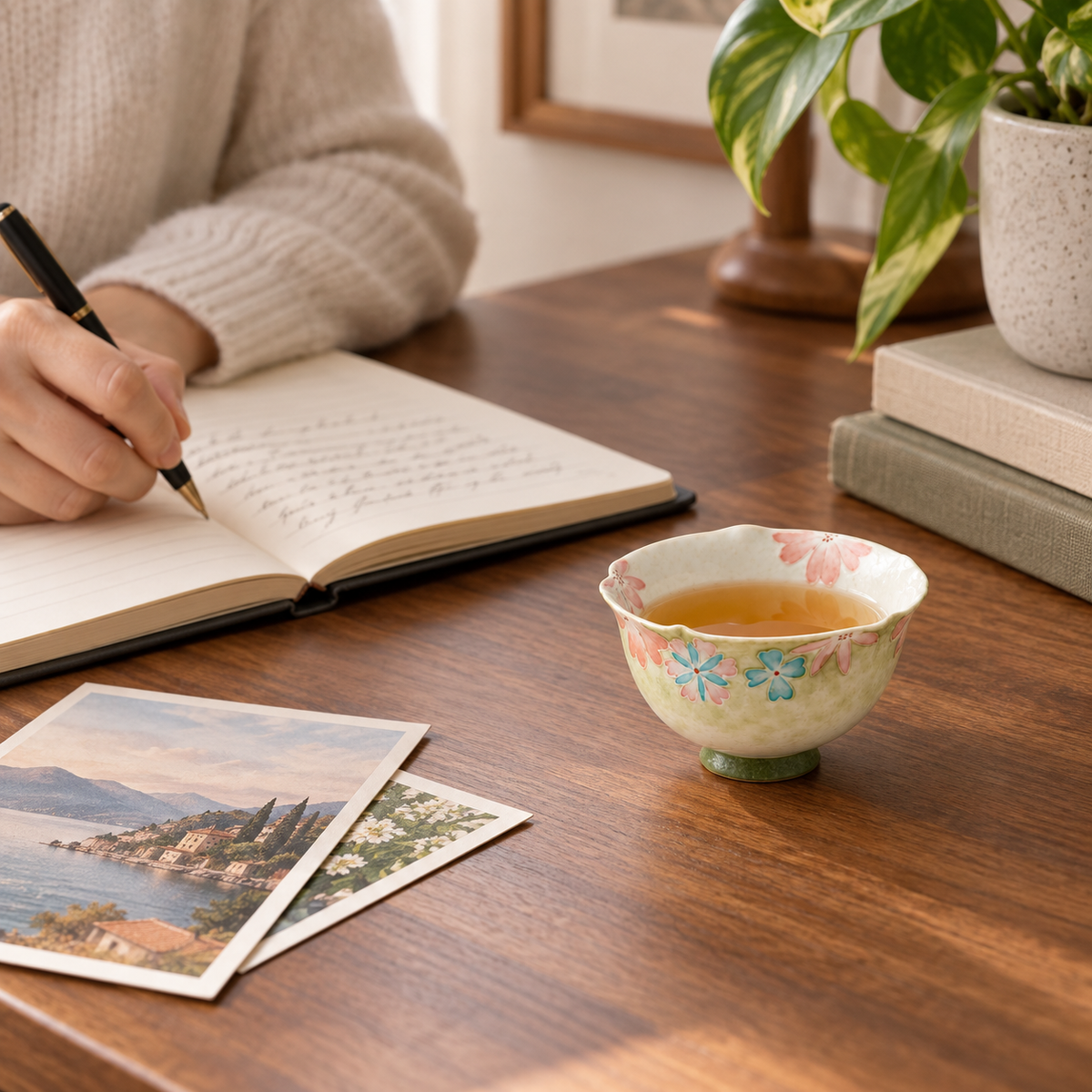 Meadow Bloom Hand-Painted Tea Cup