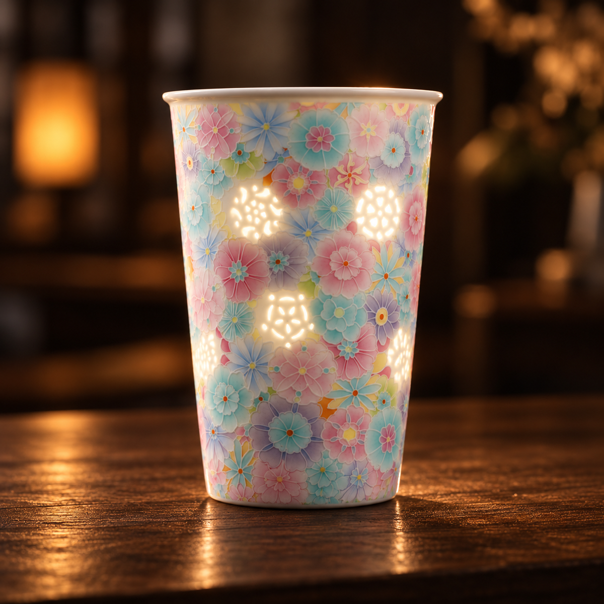 Garden Mosaic – Translucent Porcelain Tumbler