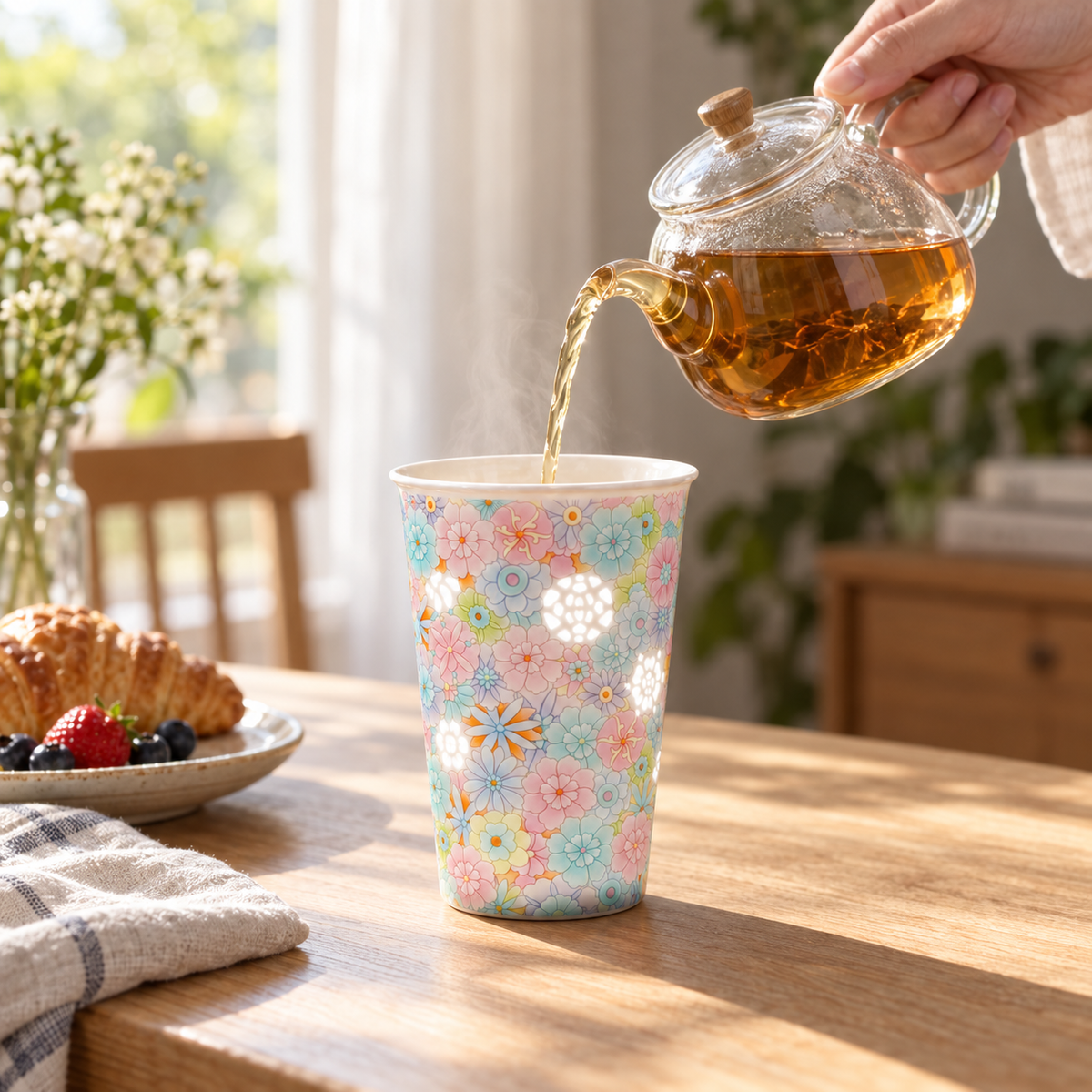 Garden Mosaic – Translucent Porcelain Tumbler