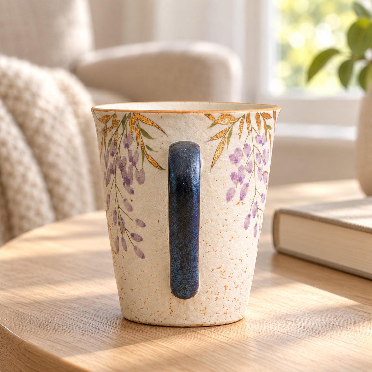 Wisteria Bloom – Hand-Painted Ceramic Tea Cup