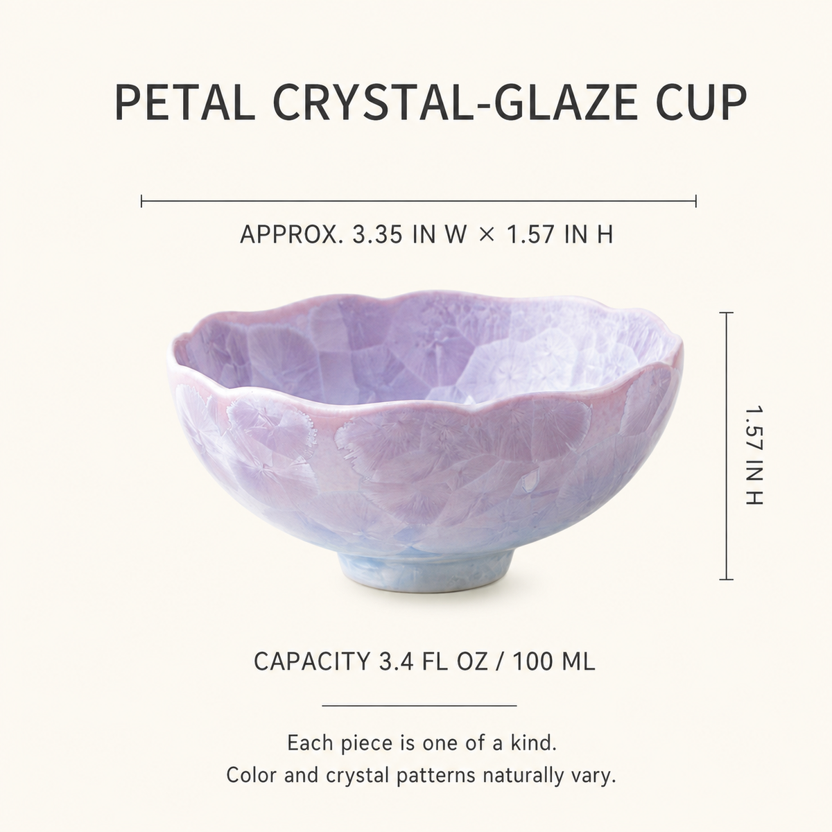 Lavender Frost – Crystalline Glaze Tea Cup