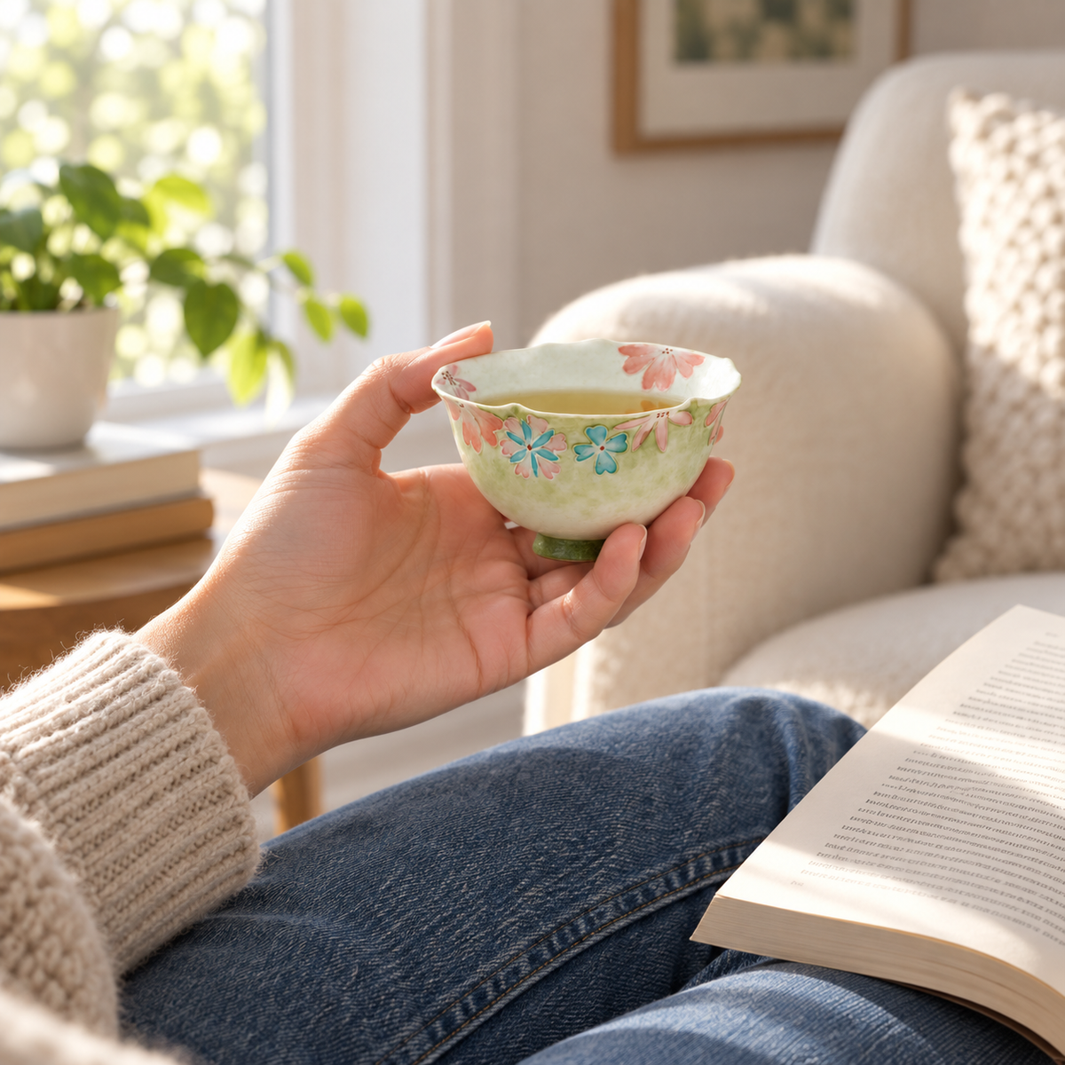 Meadow Bloom Hand-Painted Tea Cup