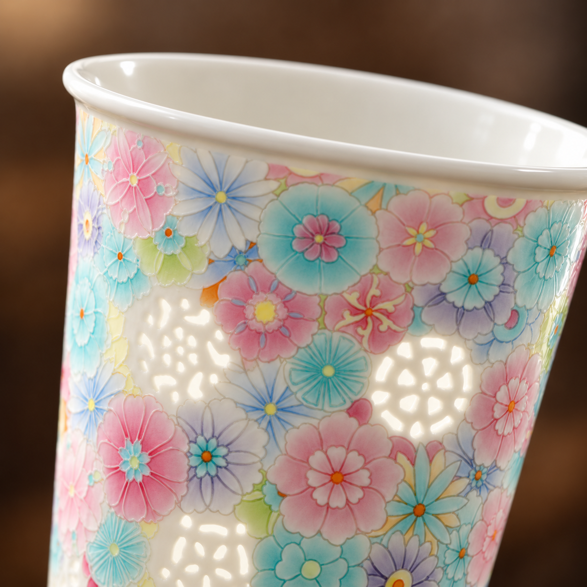 Garden Mosaic – Translucent Porcelain Tumbler