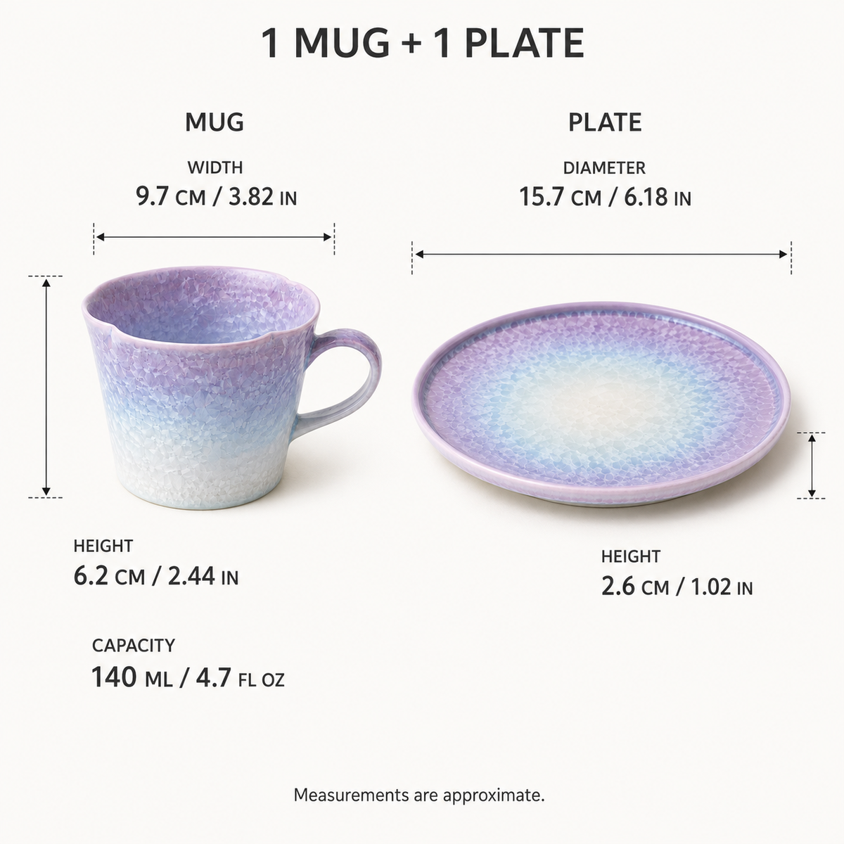 Lavender Mist – Ceramic Coffee Cup & Saucer Set