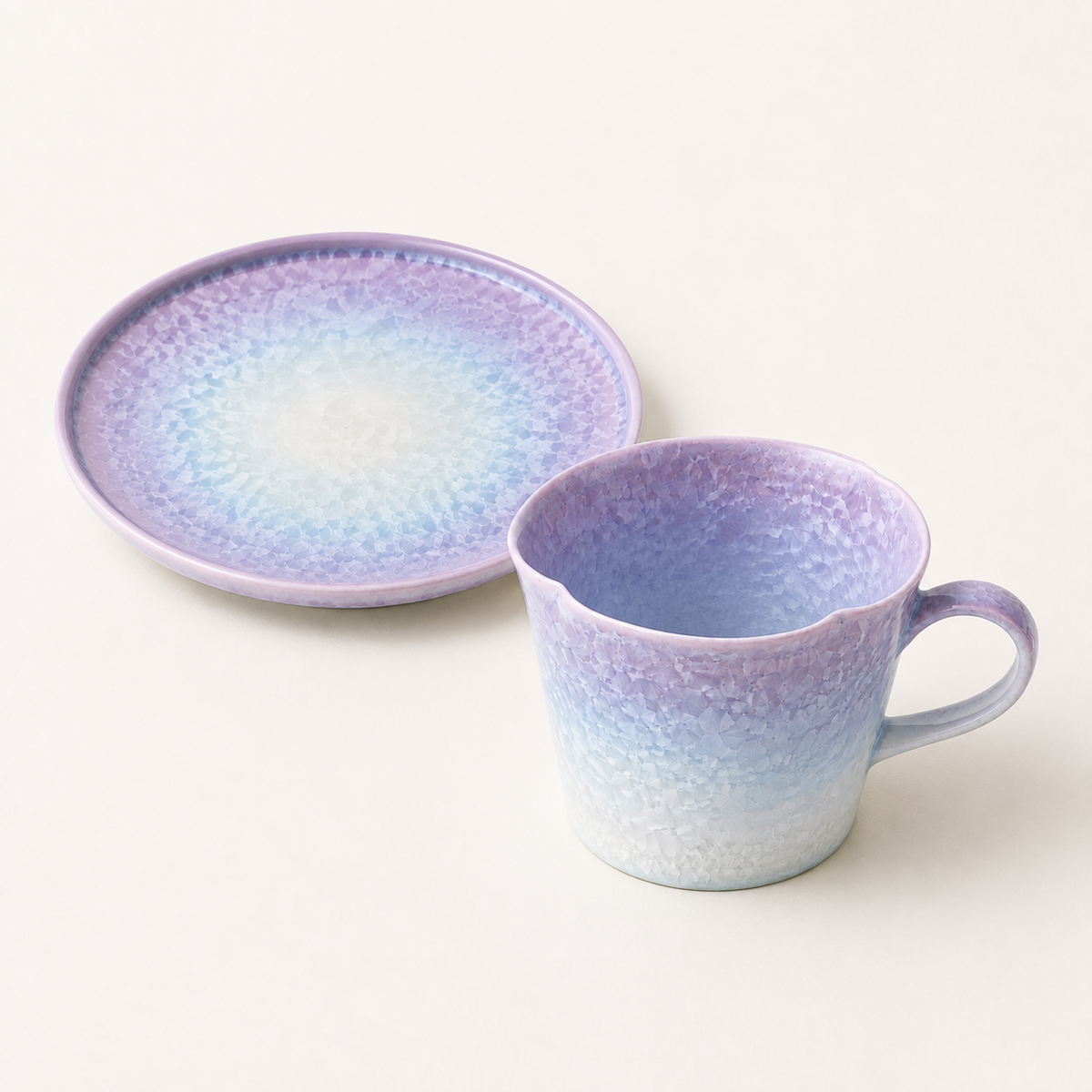 Lavender Mist – Ceramic Coffee Cup & Saucer Set