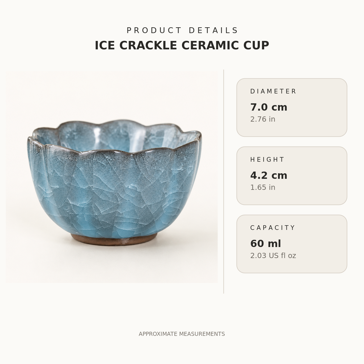 Winter Sky – Crackle Glaze Tea Cup