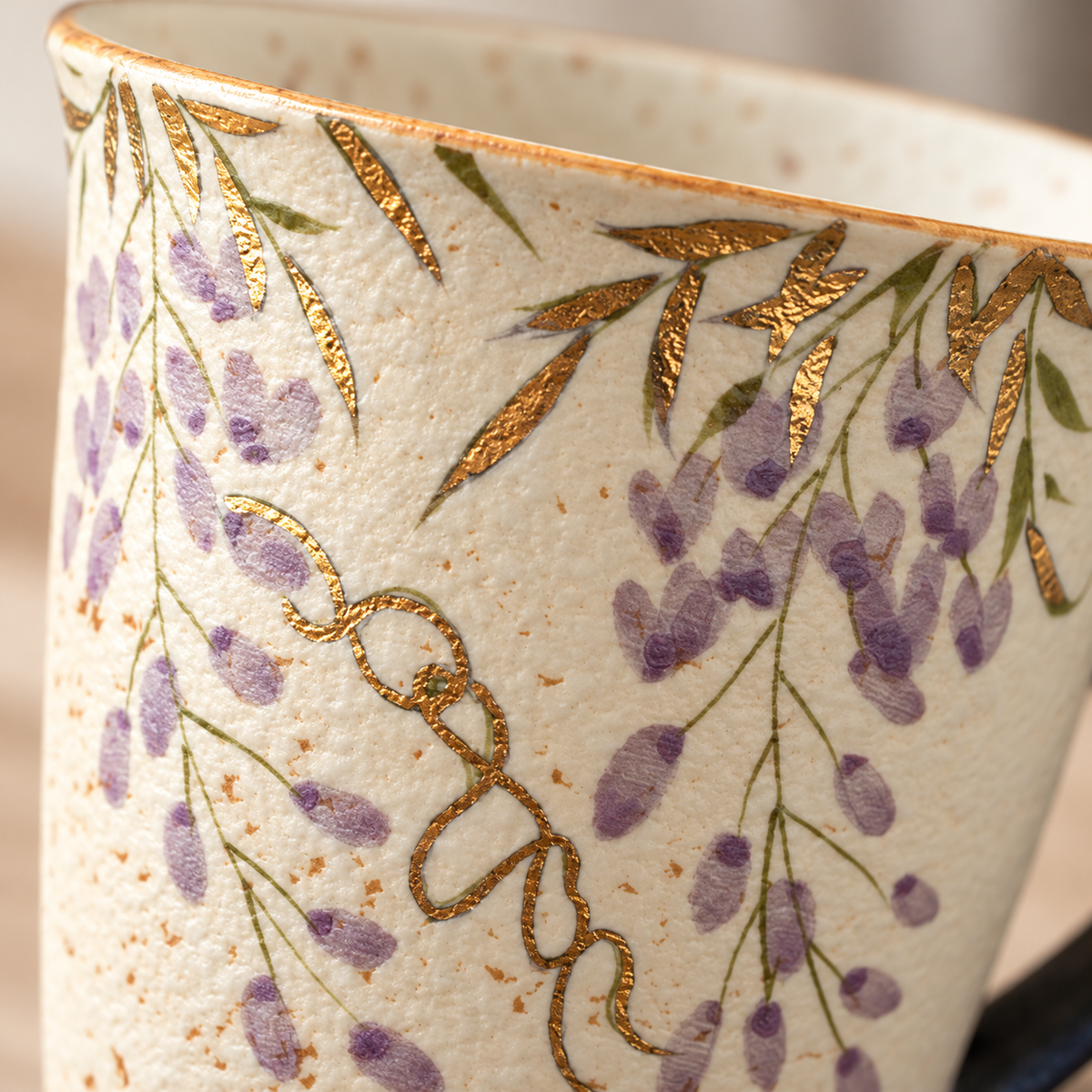Wisteria Bloom – Hand-Painted Ceramic Tea Cup