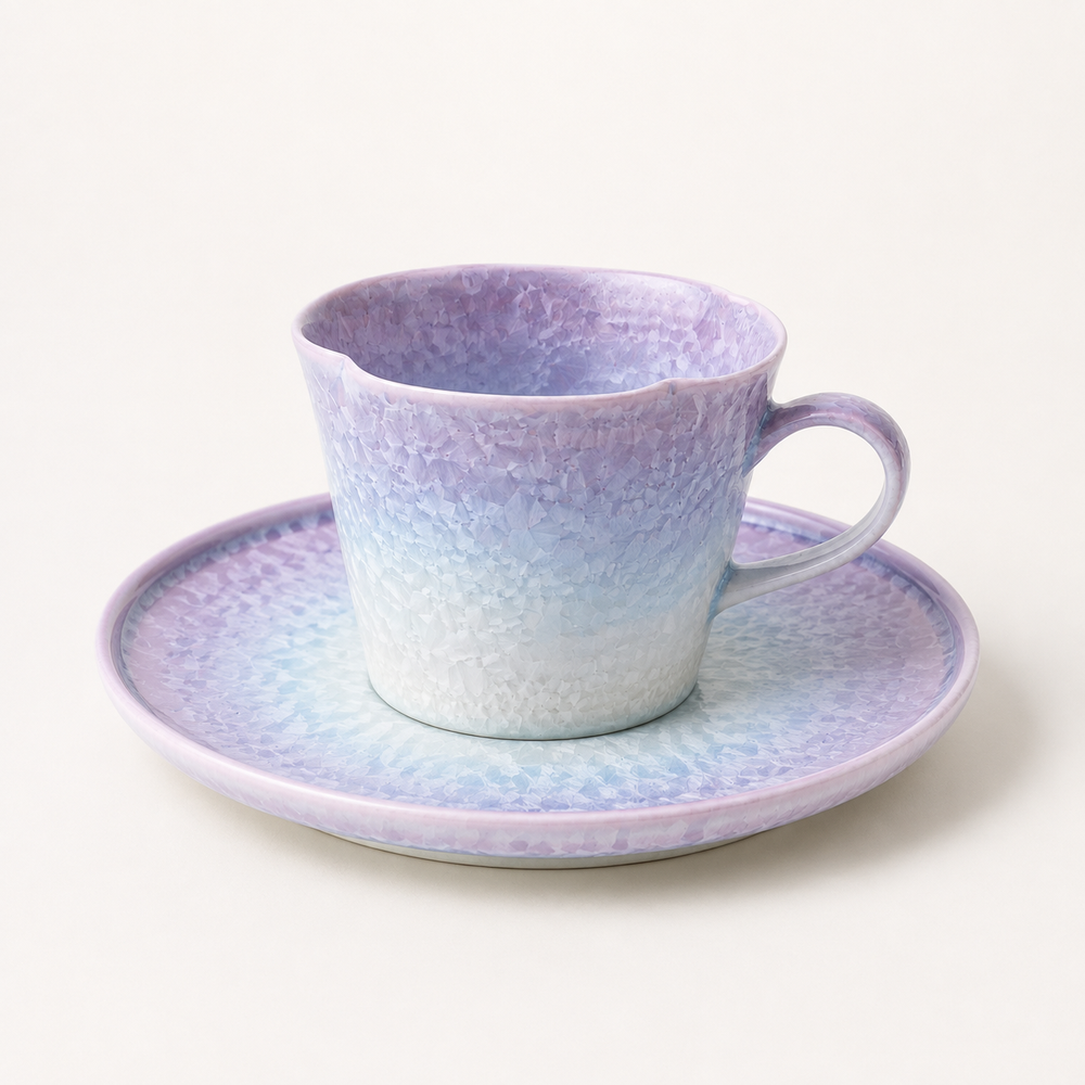 Lavender Mist – Ceramic Coffee Cup & Saucer Set