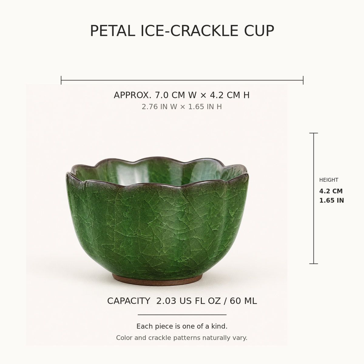 Jade Bloom – Crackle Glaze Tea Cup