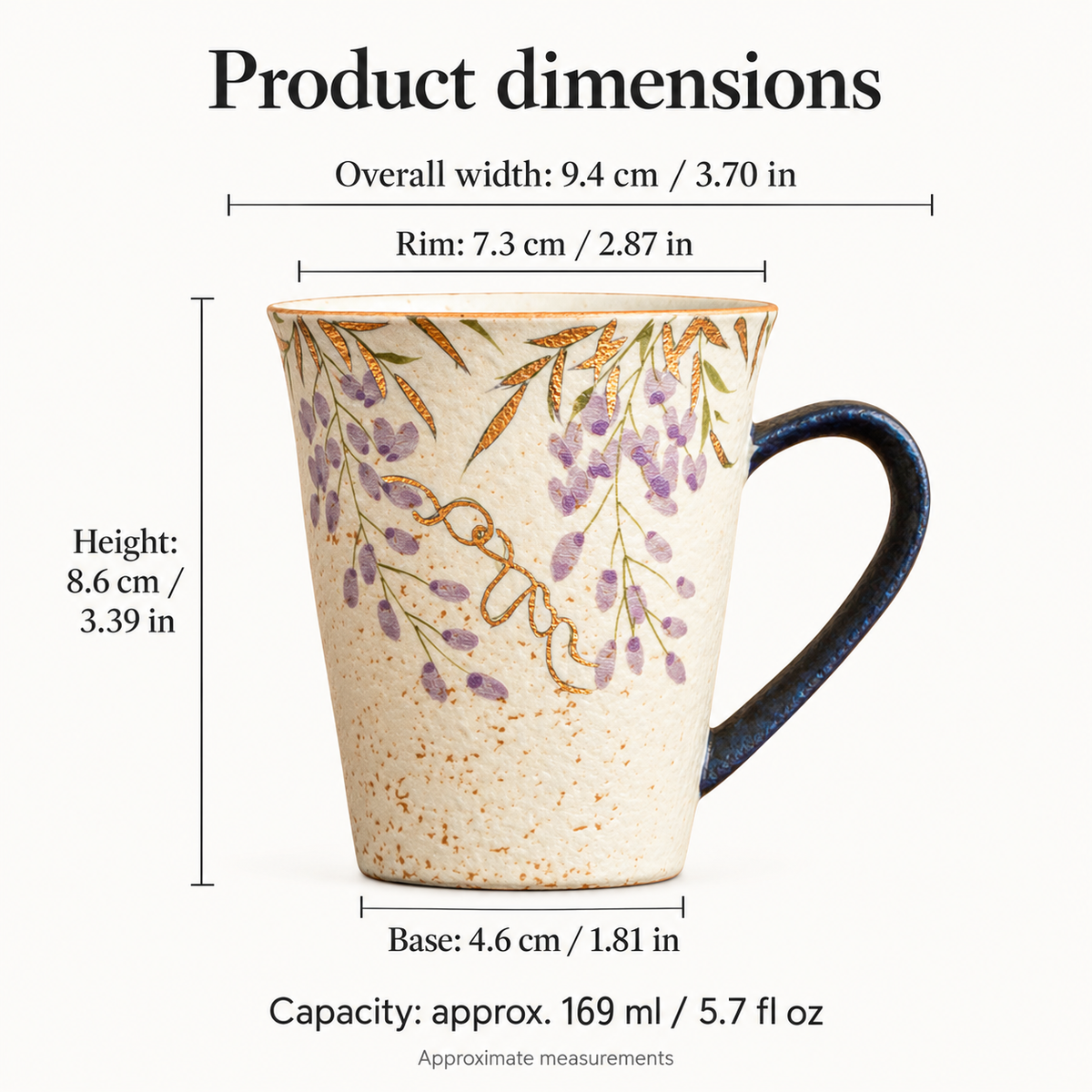 Wisteria Bloom – Hand-Painted Ceramic Tea Cup