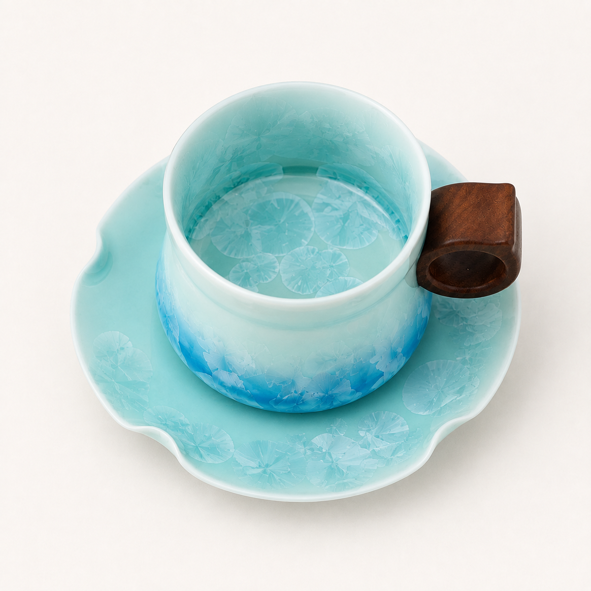 Blue Lagoon – Ceramic Coffee Cup & Saucer Set